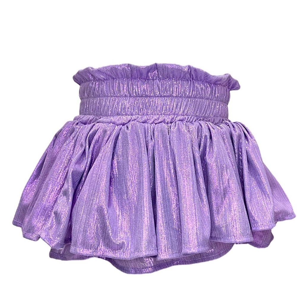 Lola + the Boys Lavender Metallic Skort